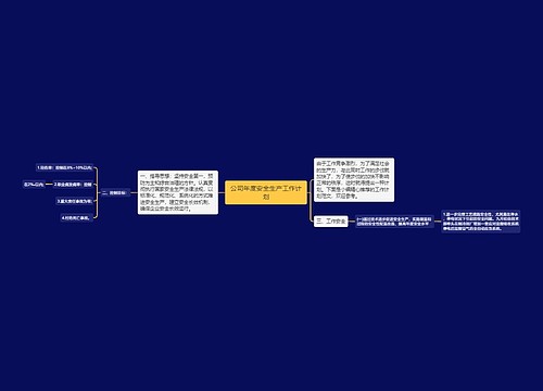 公司年度安全生产工作计划