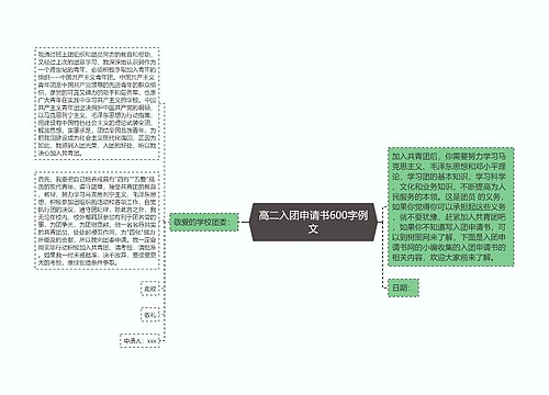 高二入团申请书600字例文