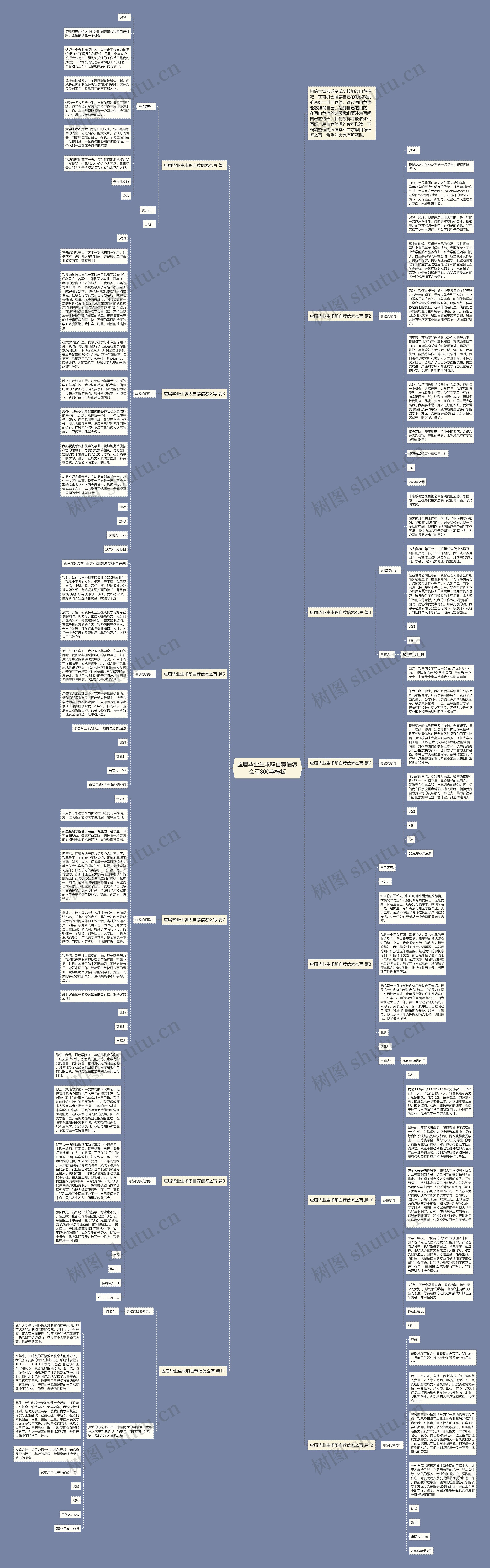 应届毕业生求职自荐信怎么写800字思维导图
