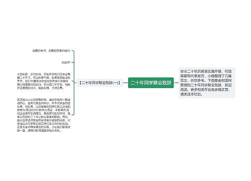 二十年同学聚会致辞