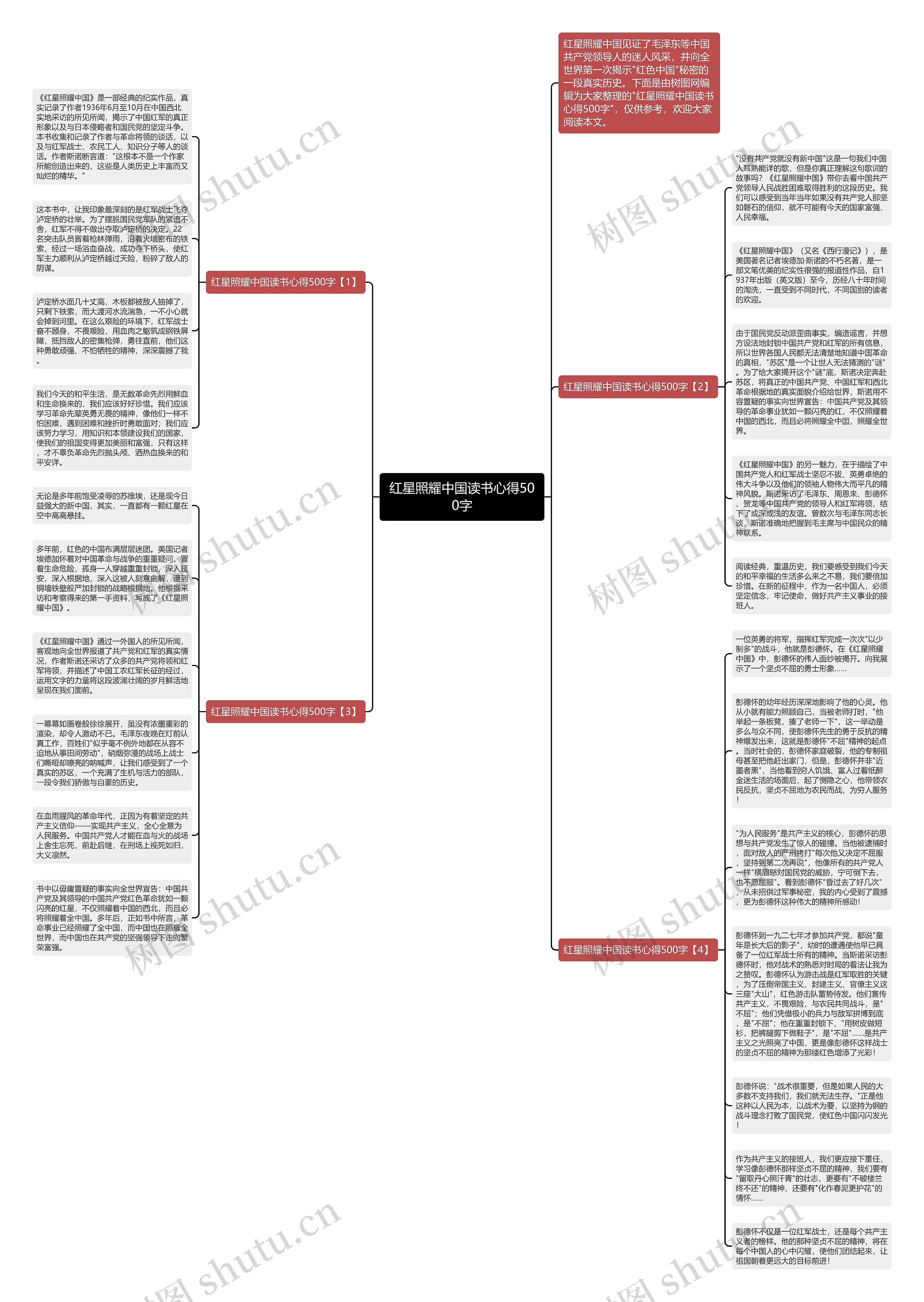 红星照耀中国读书心得500字思维导图