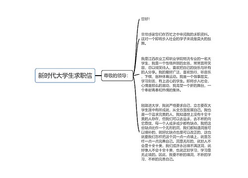 新时代大学生求职信