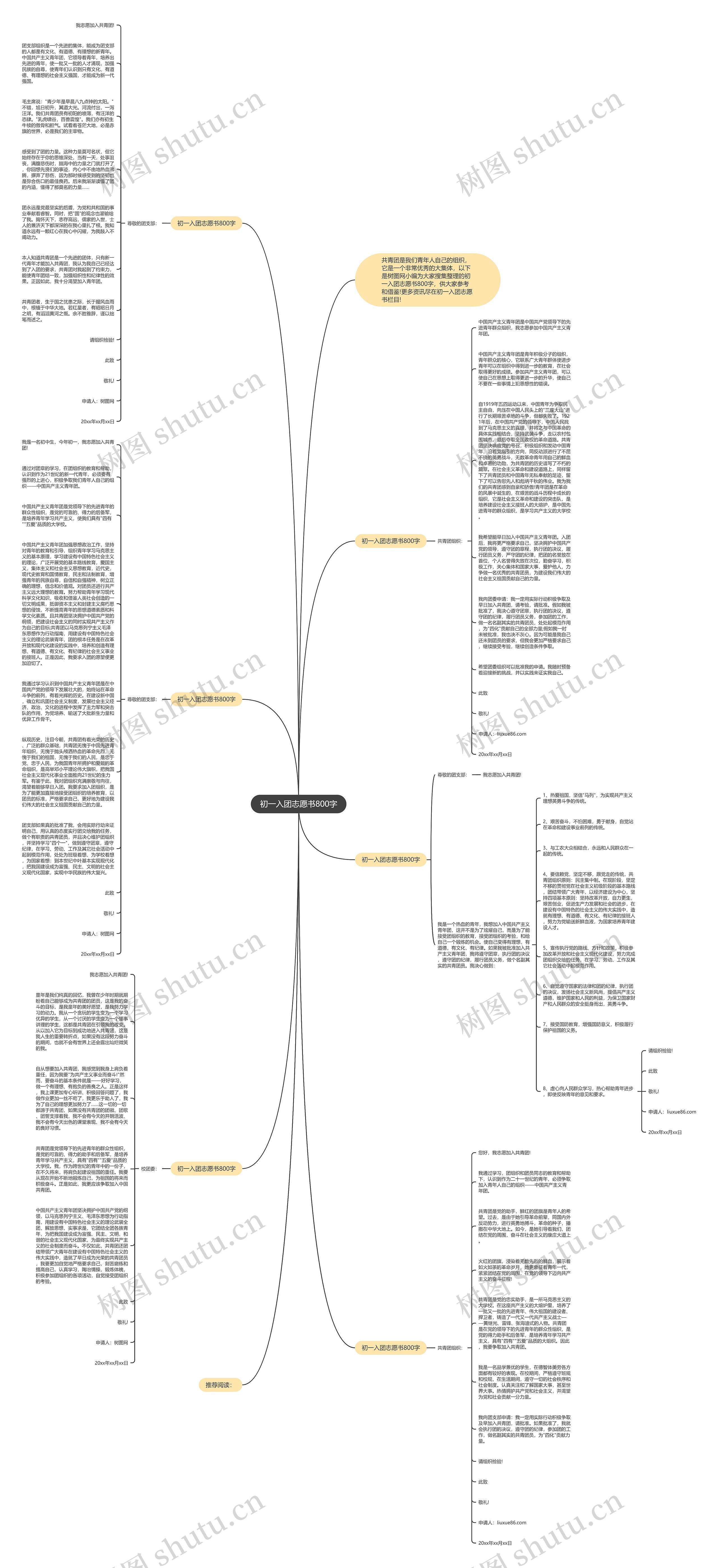 初一入团志愿书800字思维导图