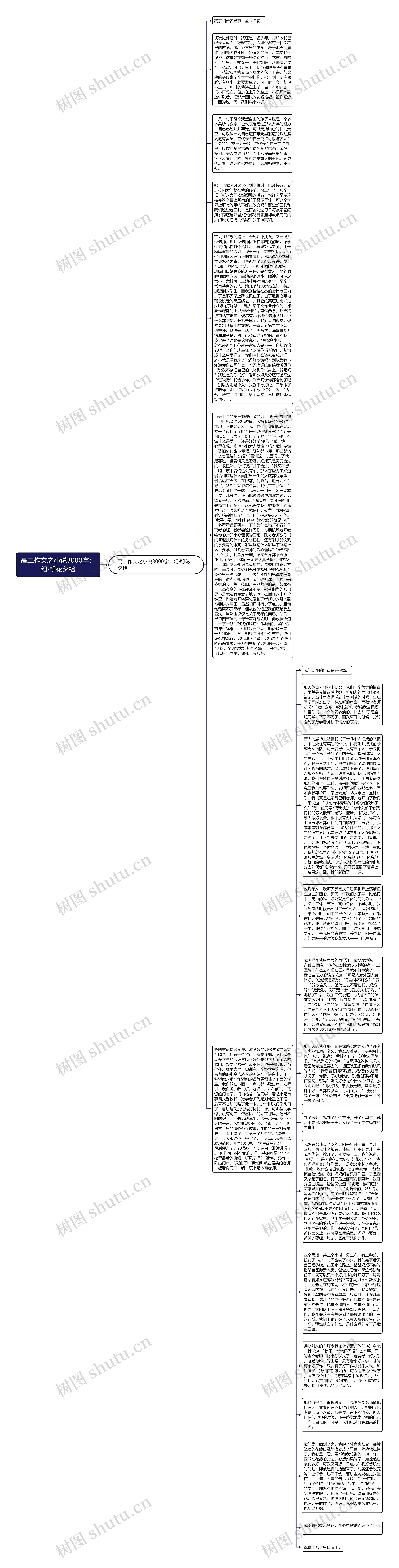 高二作文之小说3000字：幻·朝花夕拾思维导图