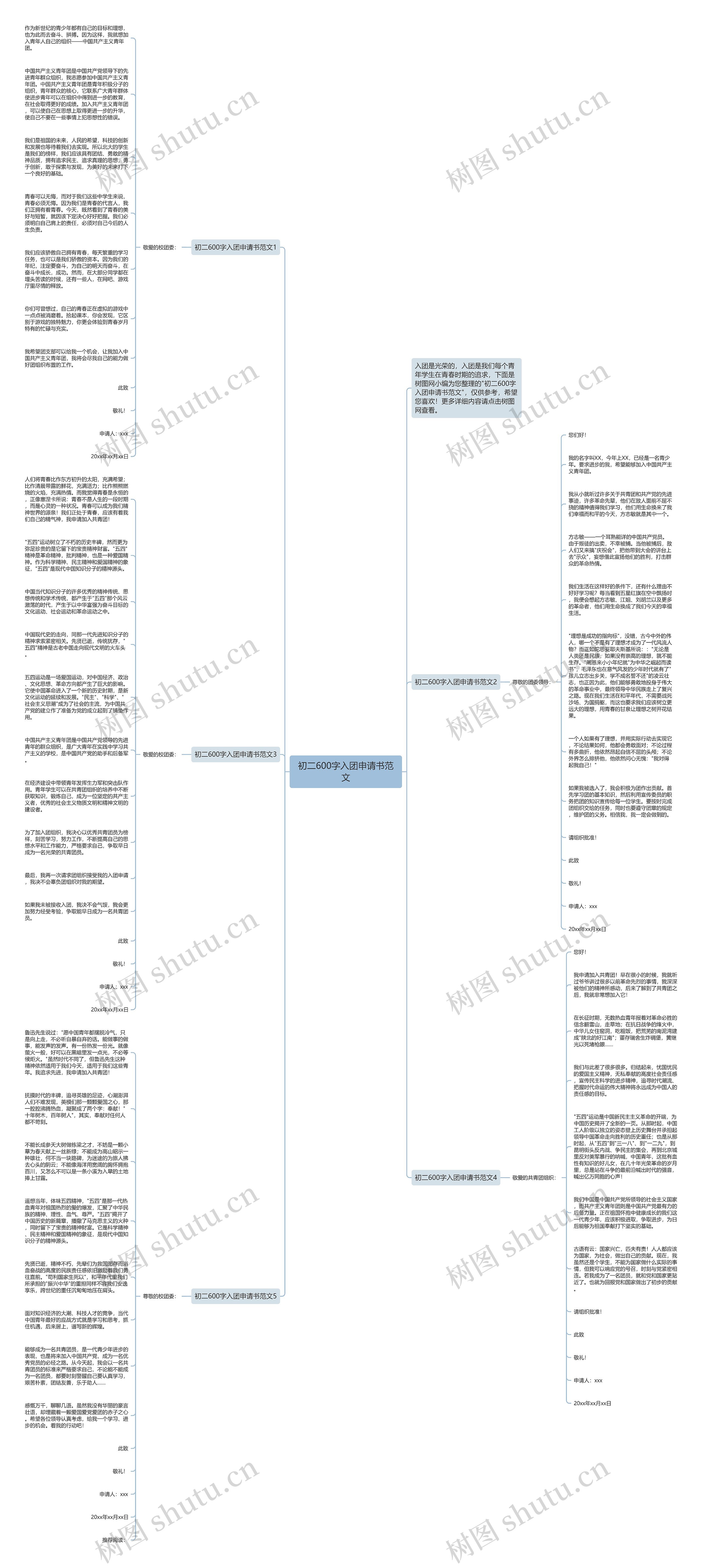 初二600字入团申请书范文思维导图