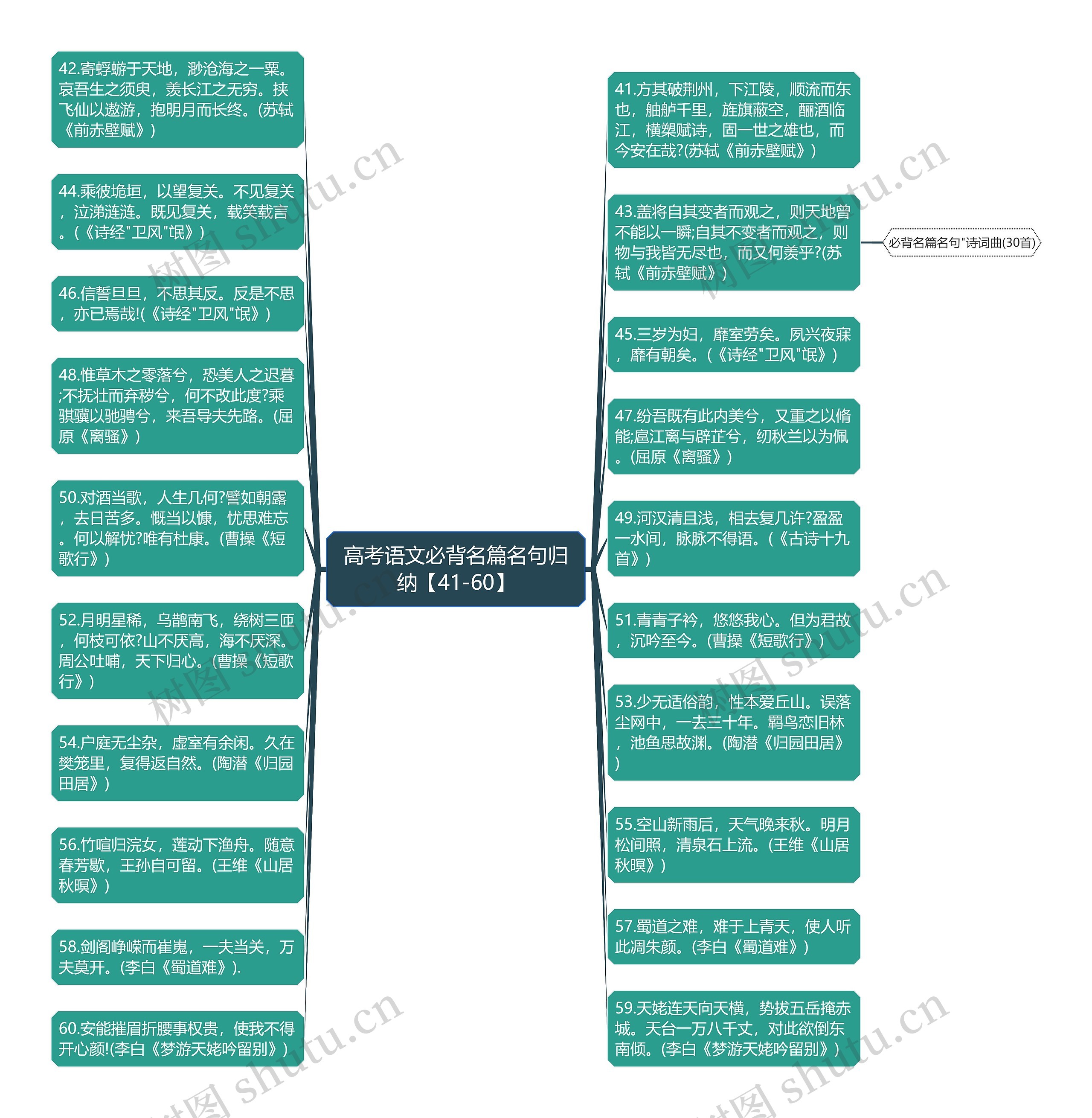 高考语文必背名篇名句归纳【41-60】思维导图