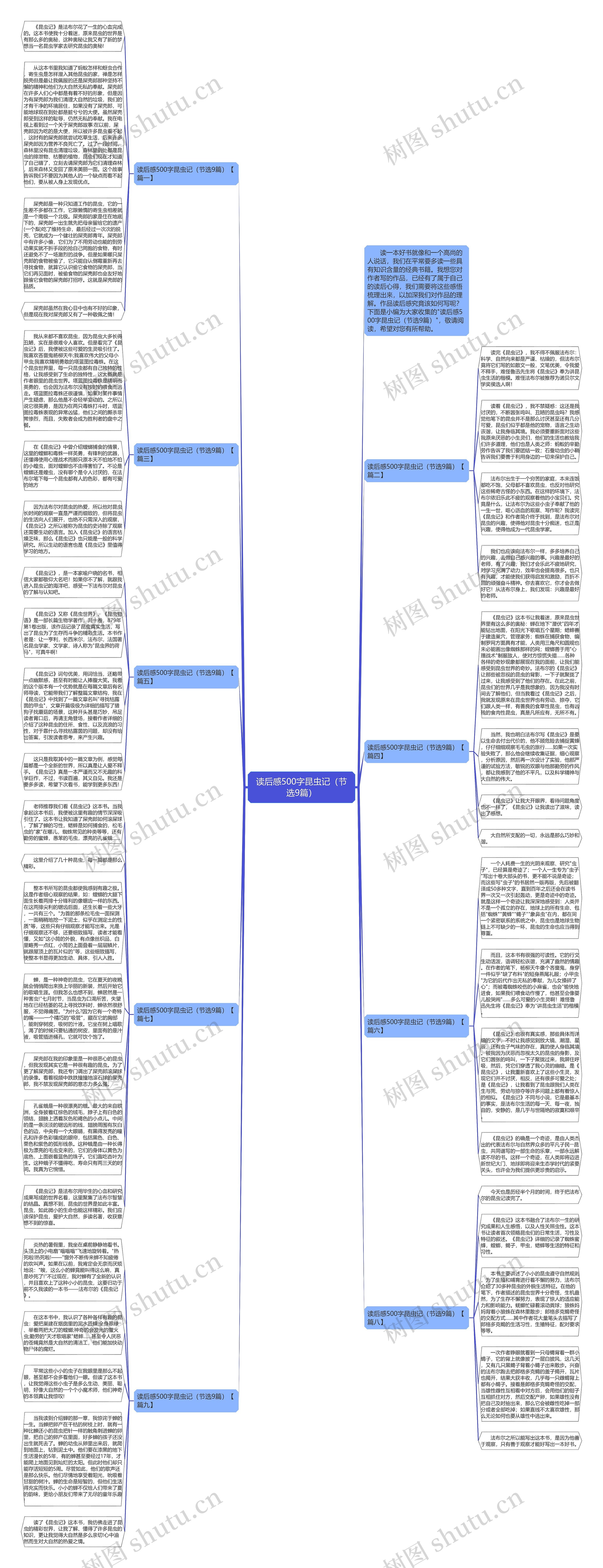 读后感500字昆虫记（节选9篇）思维导图