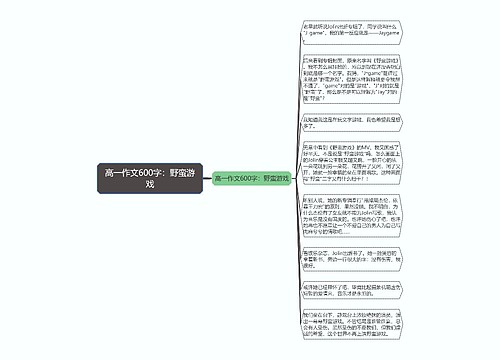 高一作文600字：野蛮游戏