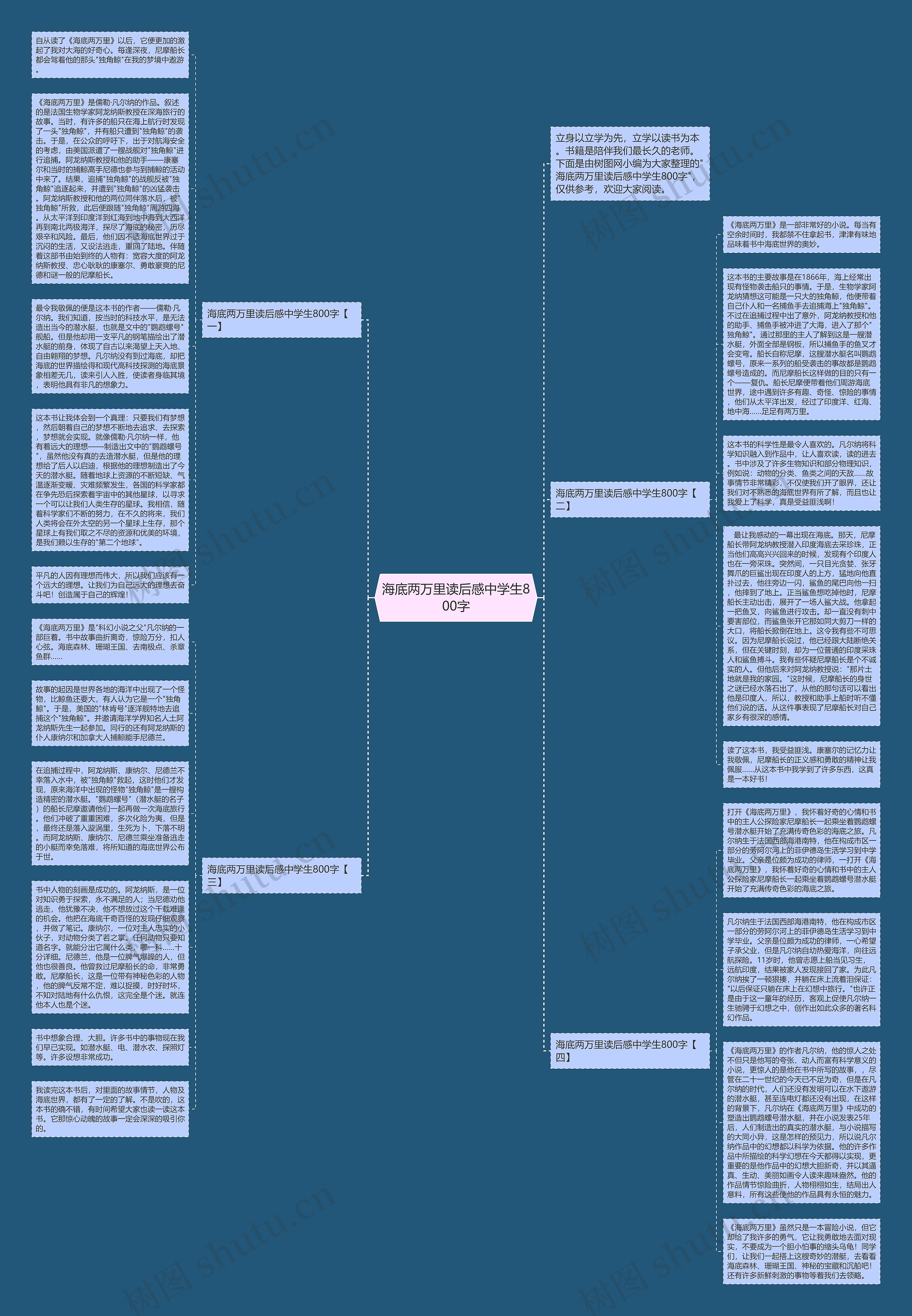 海底两万里读后感中学生800字思维导图
