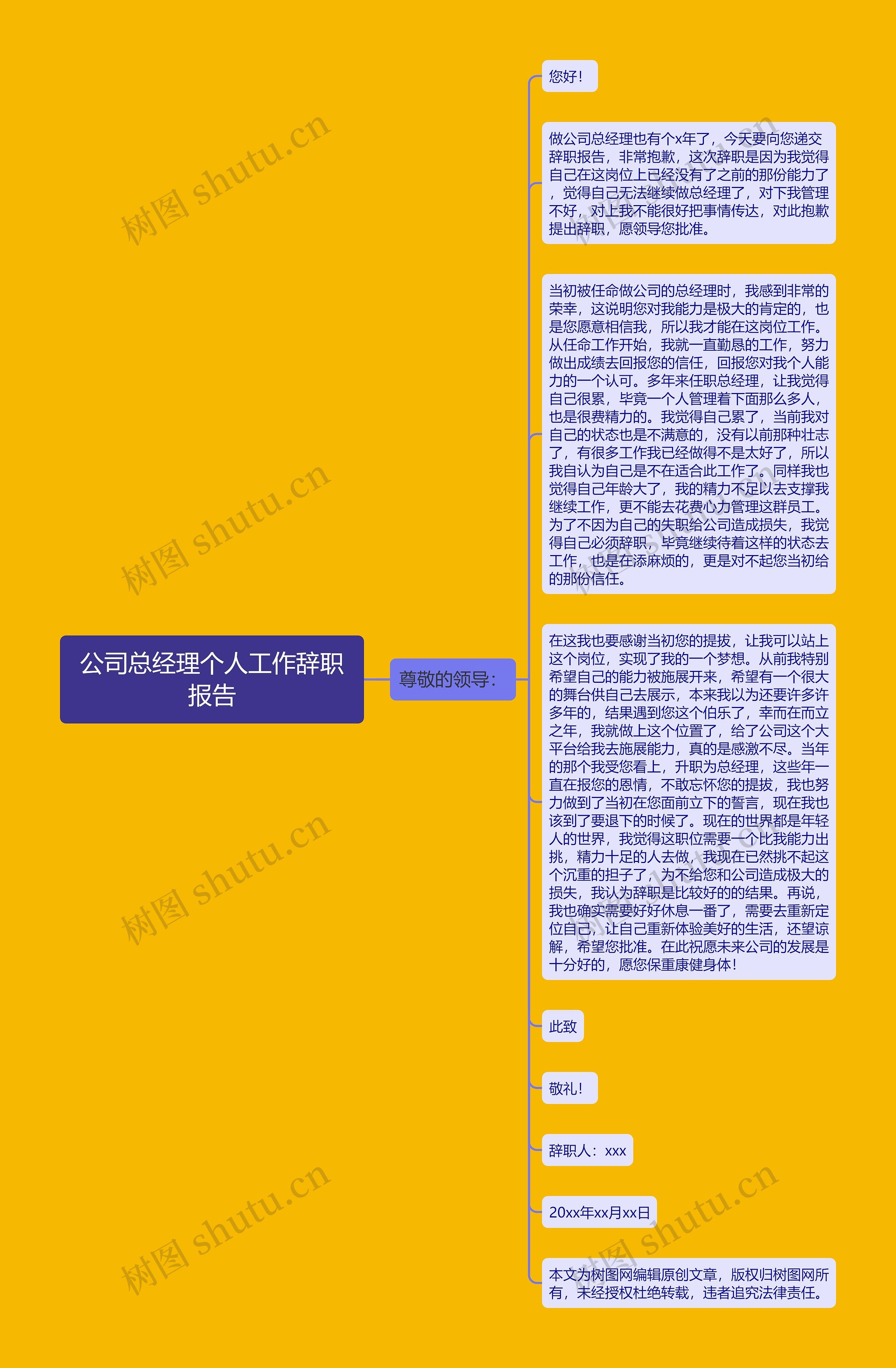 公司总经理个人工作辞职报告