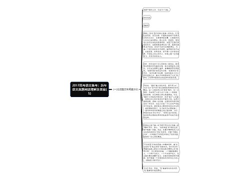 2017高考语文备考：历年语文真题阅读理解及答案(5)