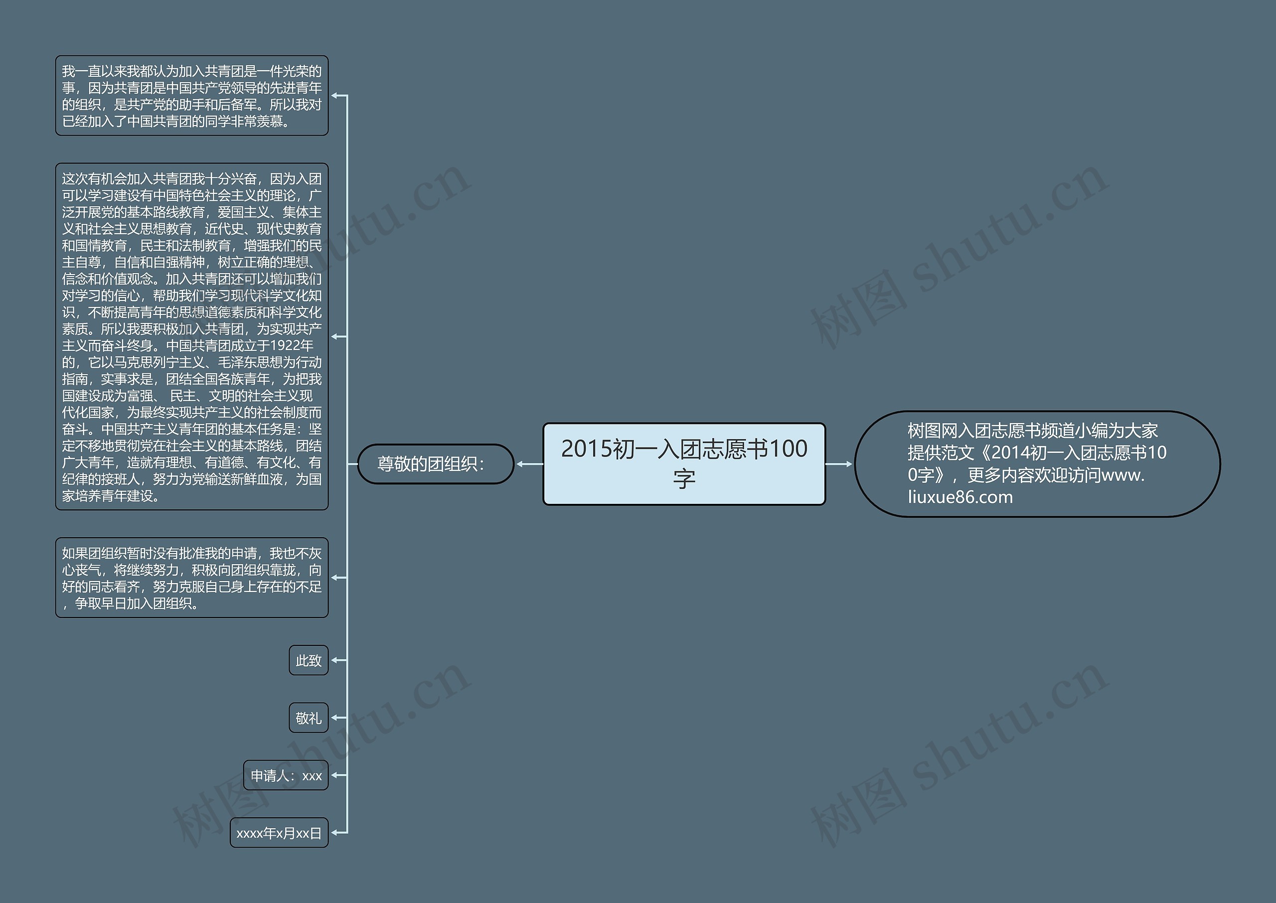 2015初一入团志愿书100字