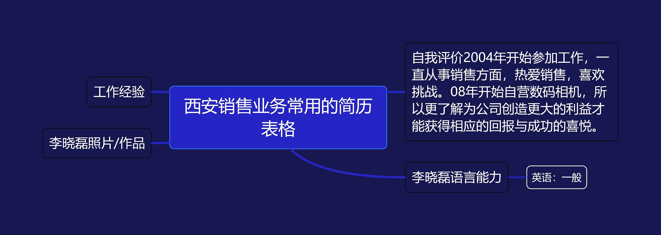 西安销售业务常用的简历表格