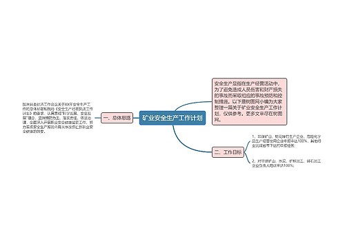 矿业安全生产工作计划