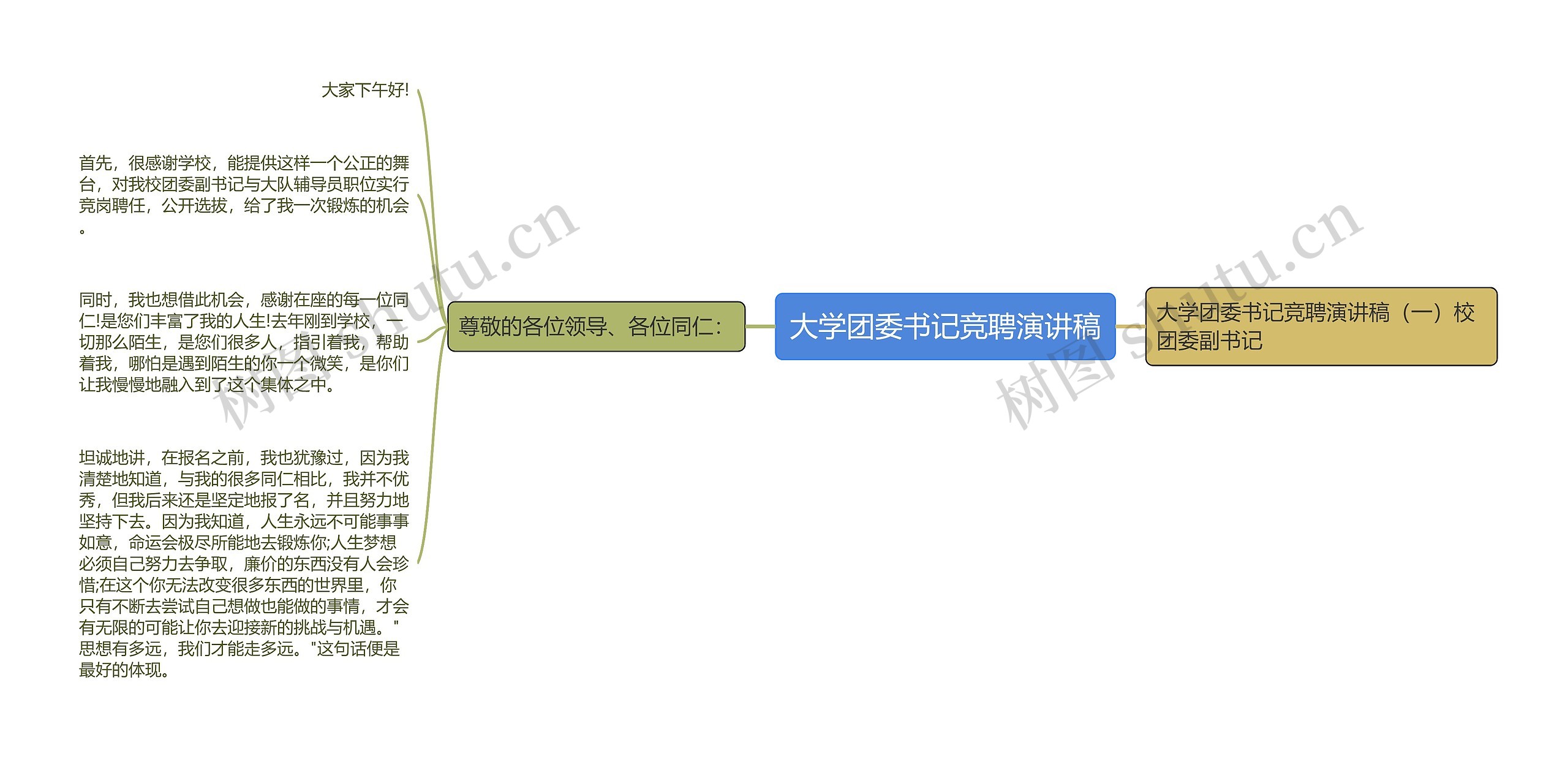 大学团委书记竞聘演讲稿思维导图