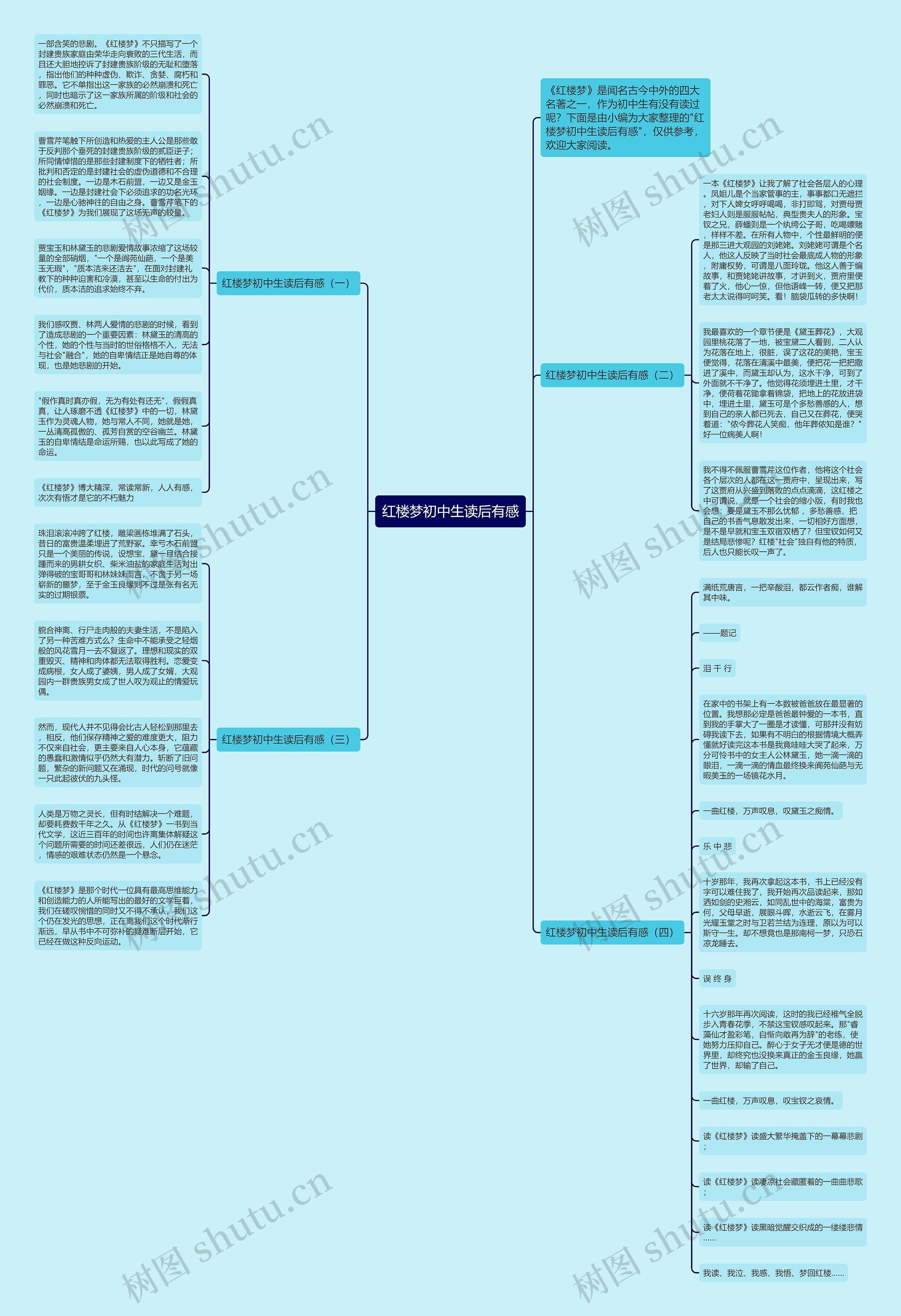 红楼梦初中生读后有感思维导图