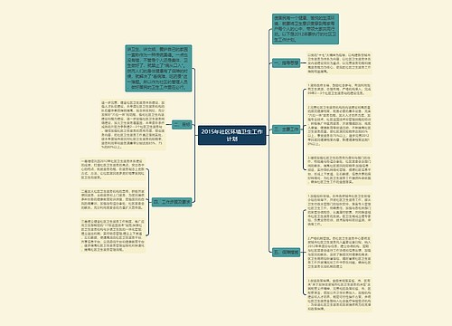 2015年社区环境卫生工作计划