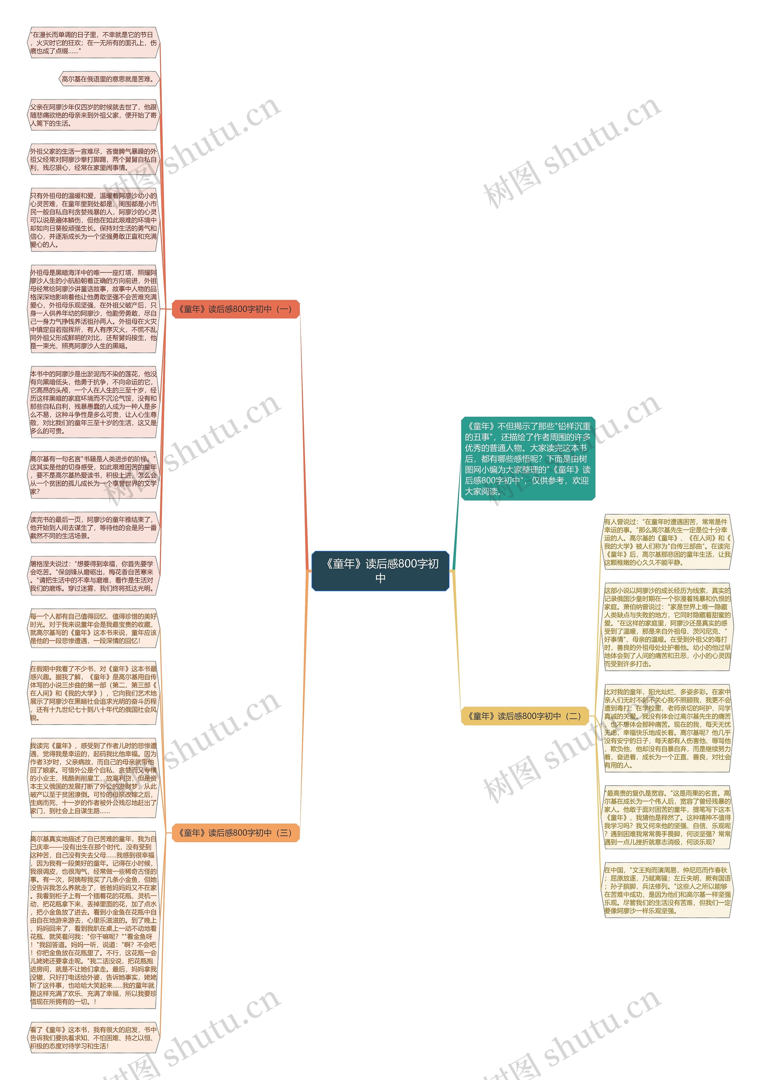 《童年》读后感800字初中思维导图