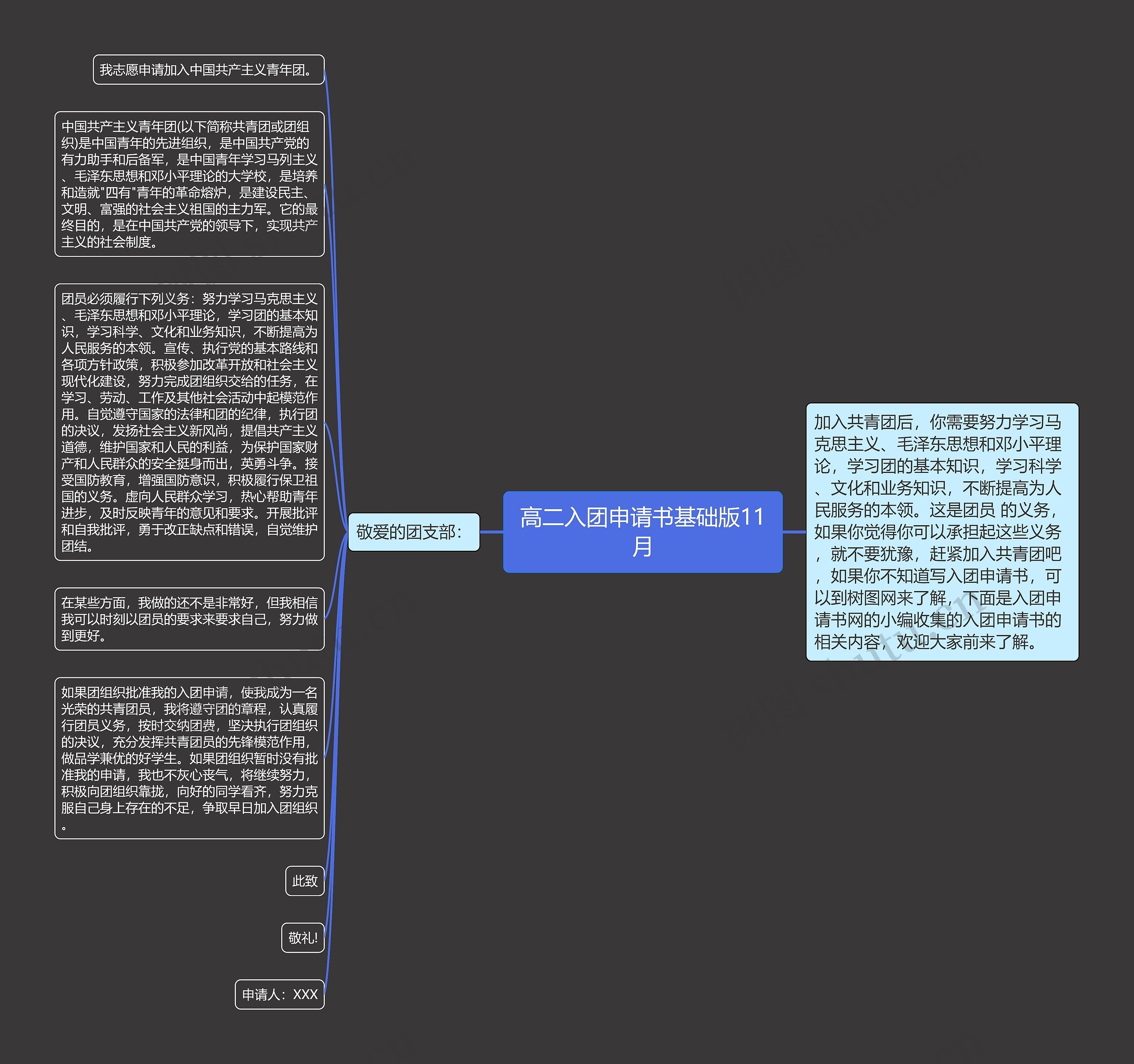 高二入团申请书基础版11月