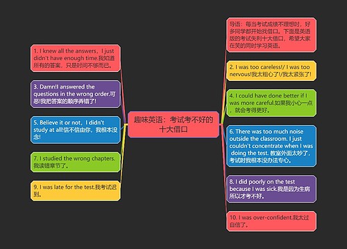 趣味英语：考试考不好的十大借口