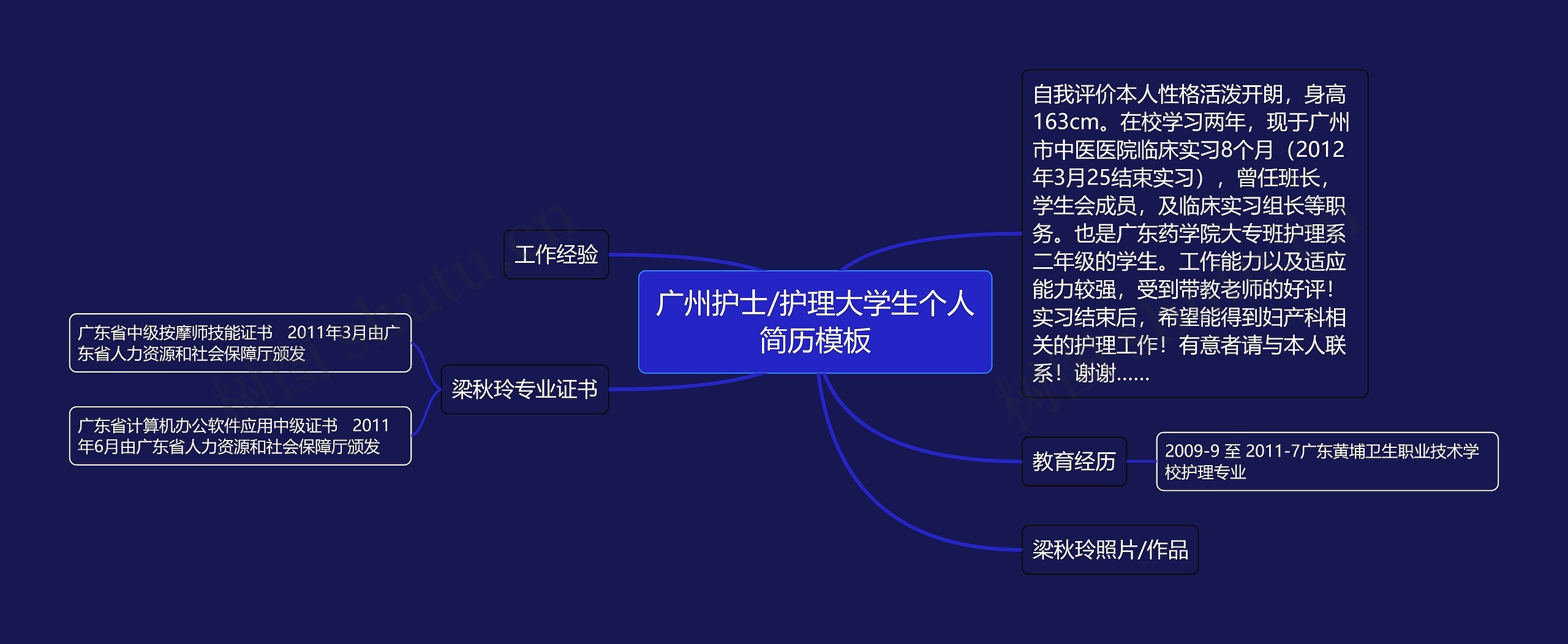 广州护士/护理大学生个人简历模板