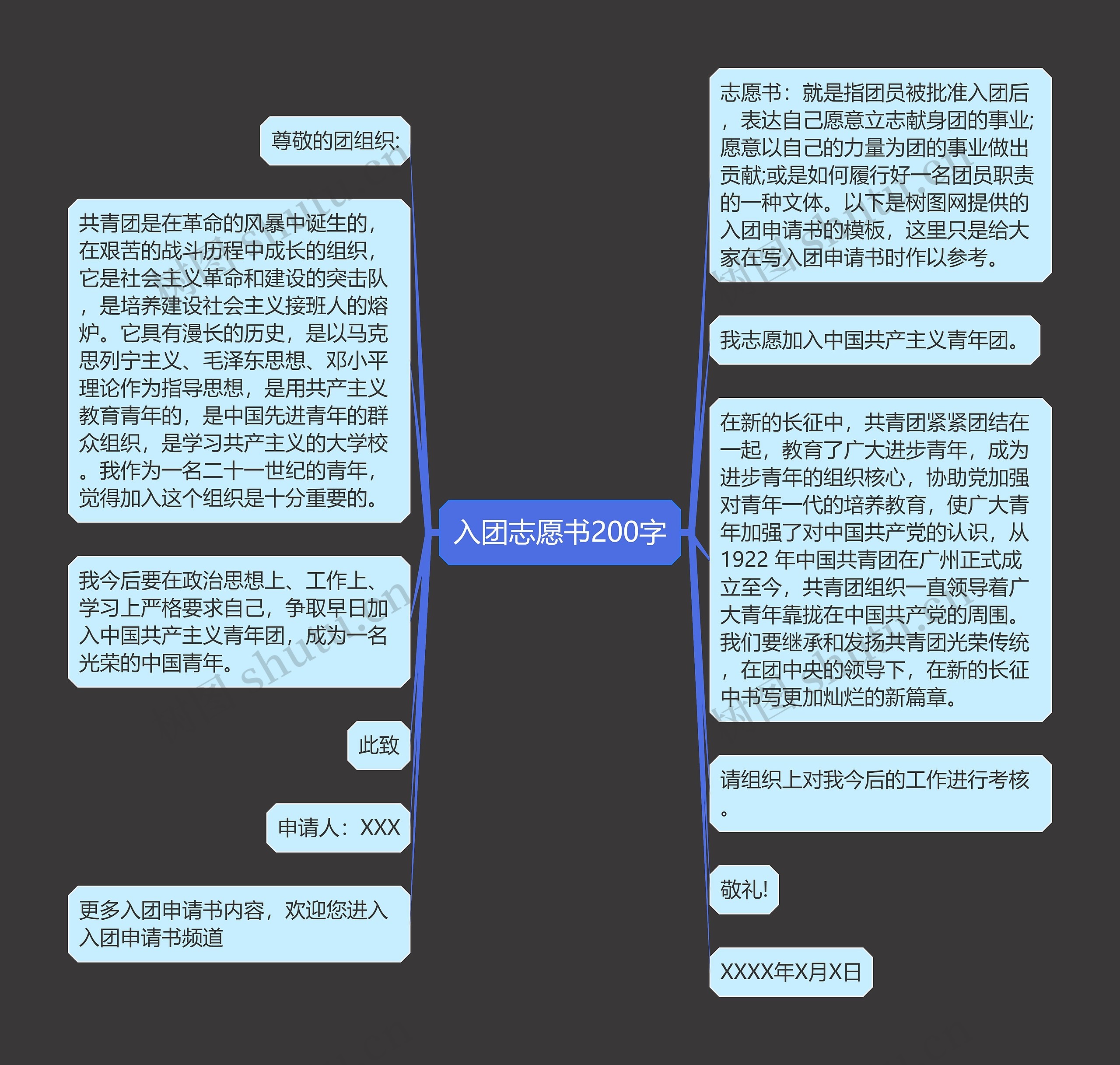 入团志愿书200字