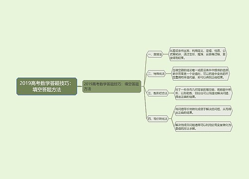 2019高考数学答题技巧：填空答题方法