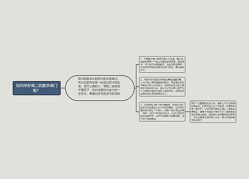 如何学好高二的数学课门呢？