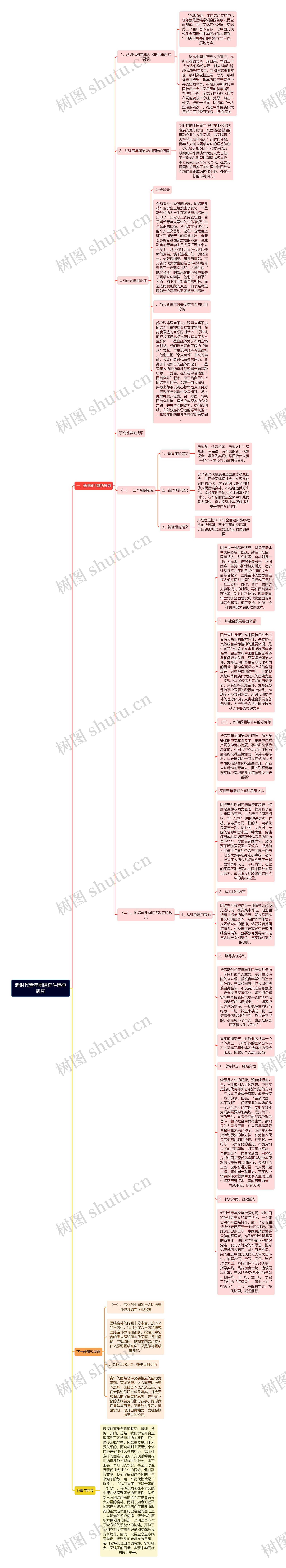 新时代青年团结奋斗精神研究思维导图