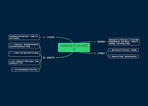 企业安全生产工作计划范文