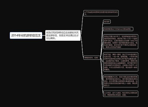 2014年司机辞职信范文