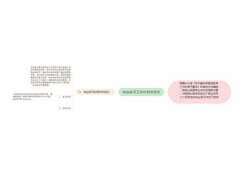 毕业实习工作计划书范文