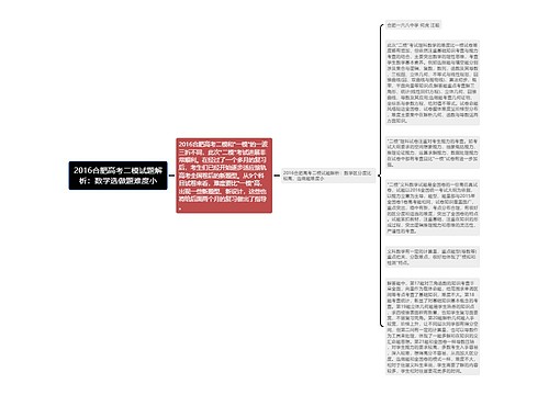 2016合肥高考二模试题解析：数学选做题难度小