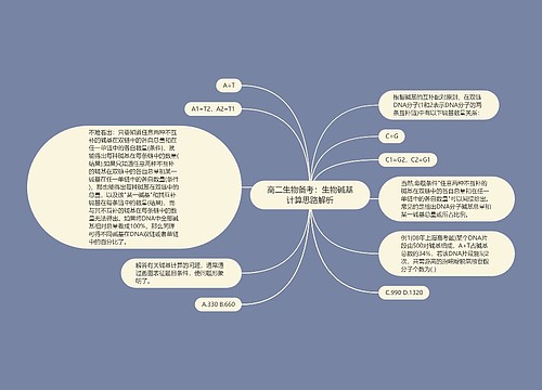 高二生物备考：生物碱基计算思路解析思维导图