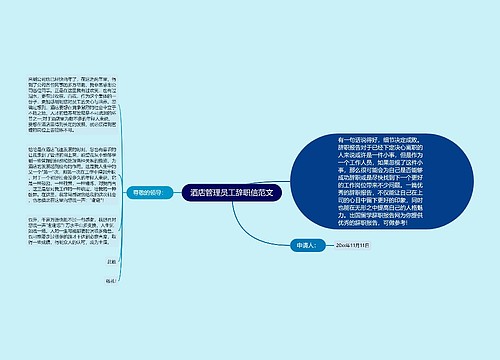 酒店管理员工辞职信范文