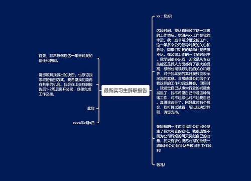 最新实习生辞职报告