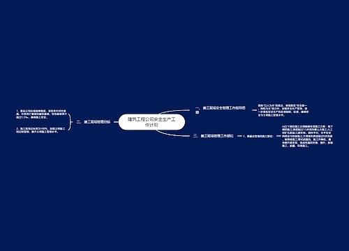 建筑工程公司安全生产工作计划