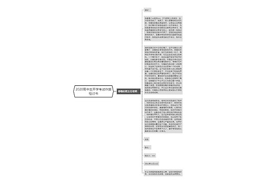 2020高中生开学考试作弊检讨书