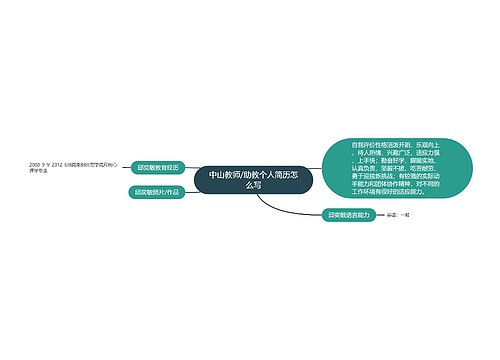 中山教师/助教个人简历怎么写