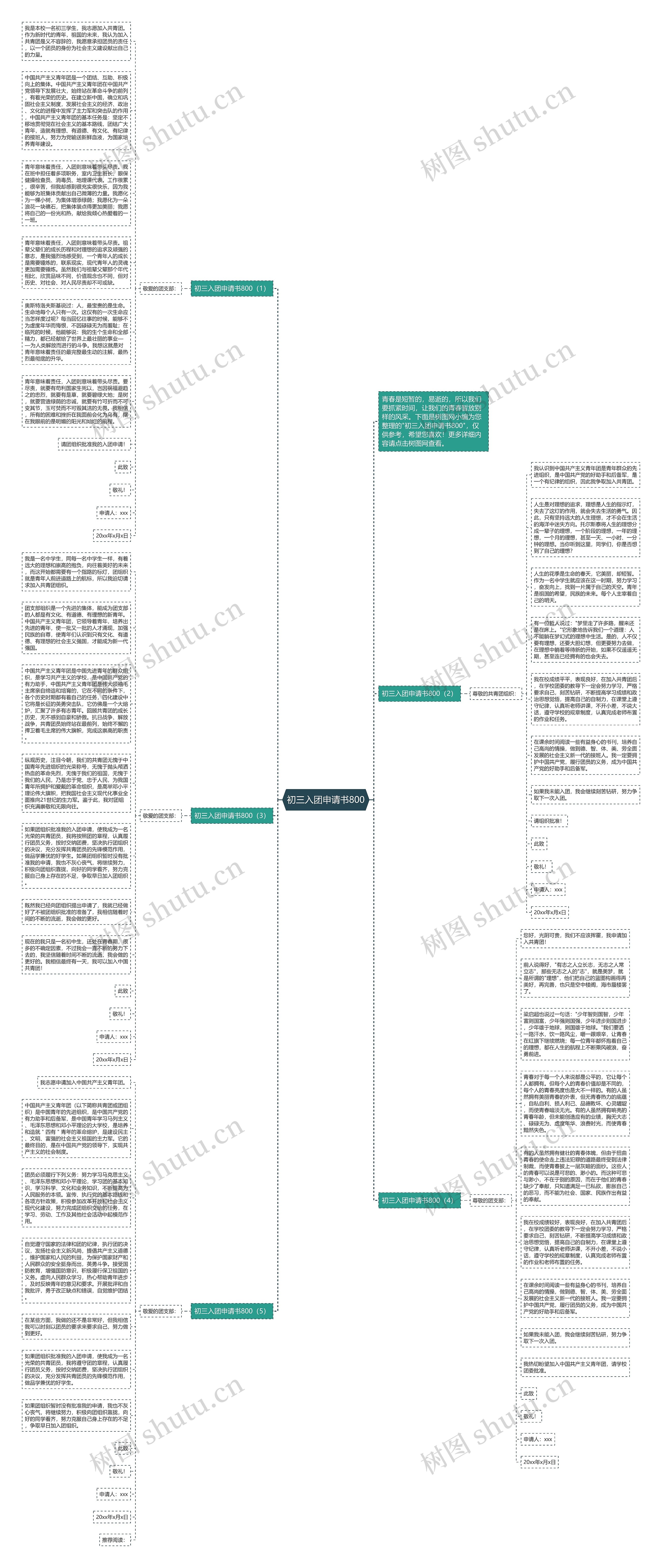初三入团申请书800