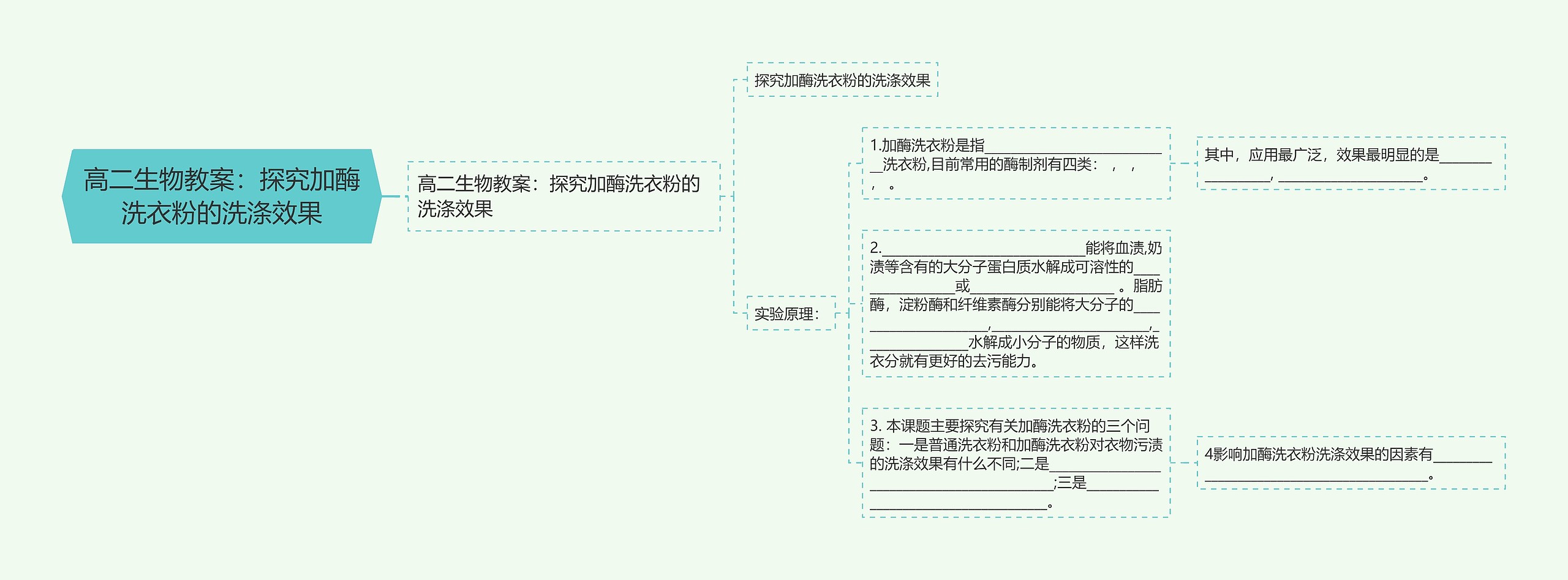 高二生物教案：探究加酶洗衣粉的洗涤效果