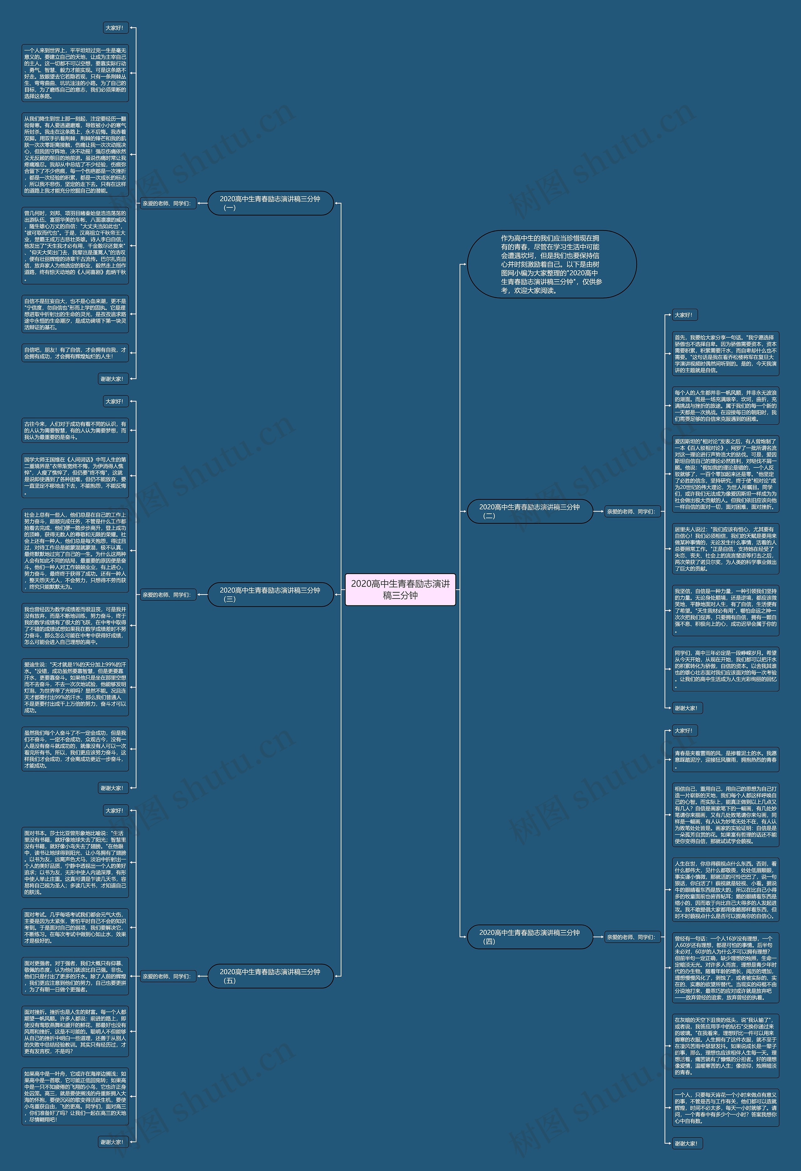 2020高中生青春励志演讲稿三分钟思维导图