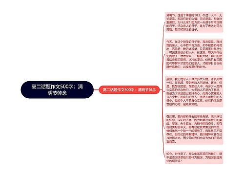 高二话题作文500字：清明节悼念