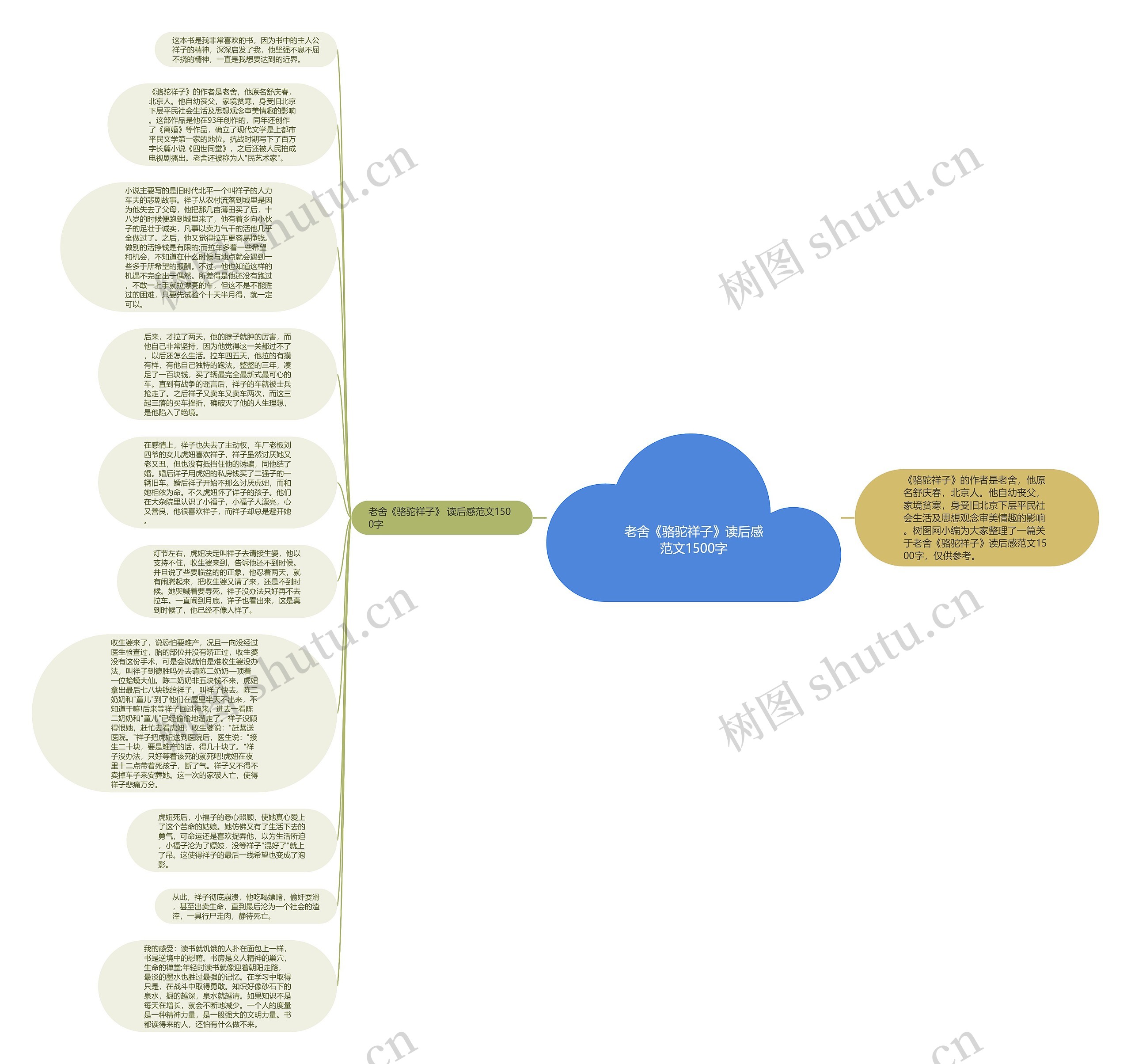 老舍《骆驼祥子》读后感范文1500字思维导图