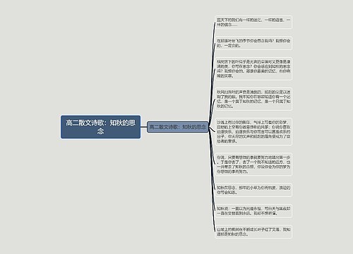 高二散文诗歌：知秋的思念