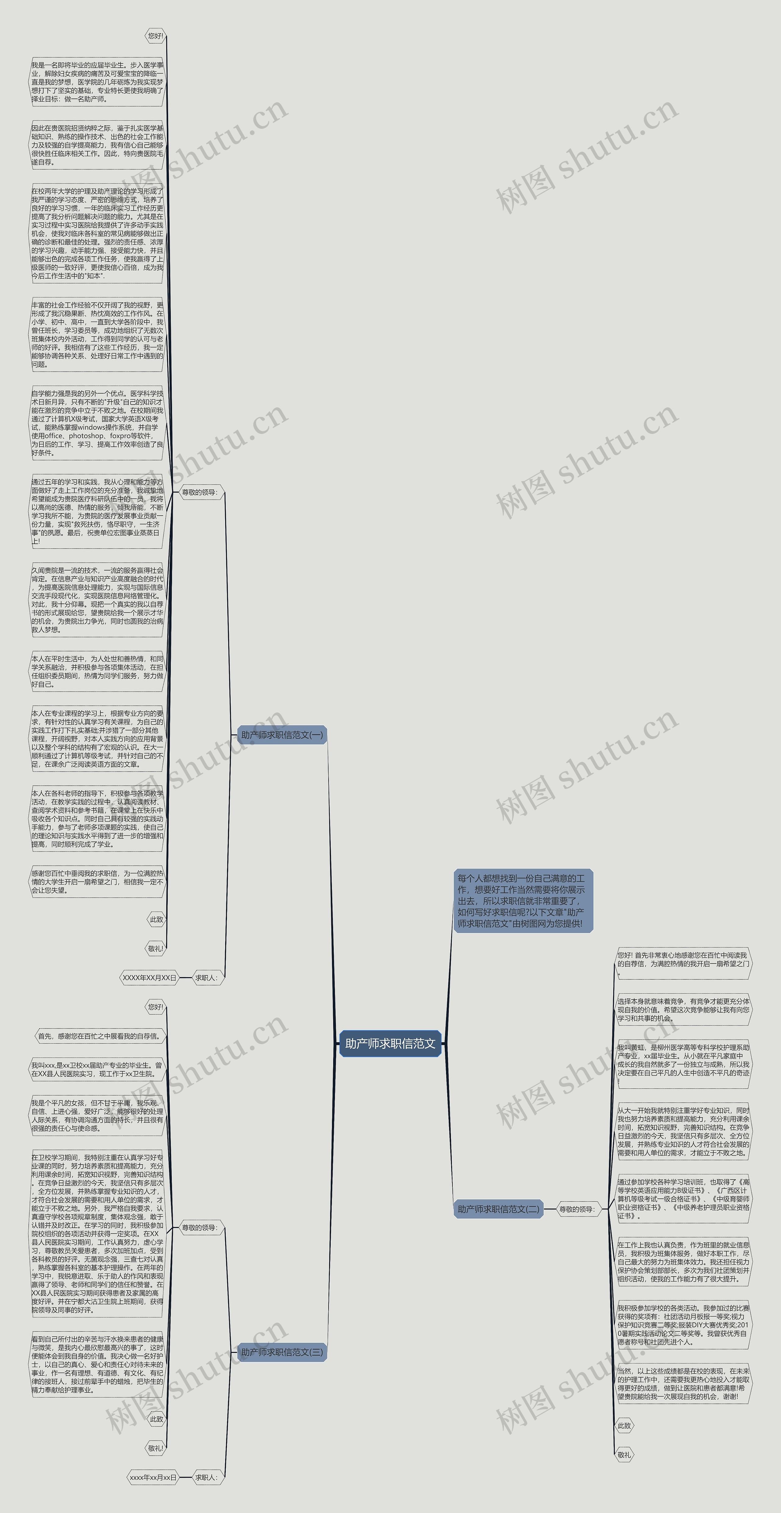 助产师求职信范文思维导图