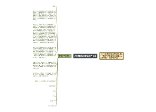 2014教师求职信优秀范文