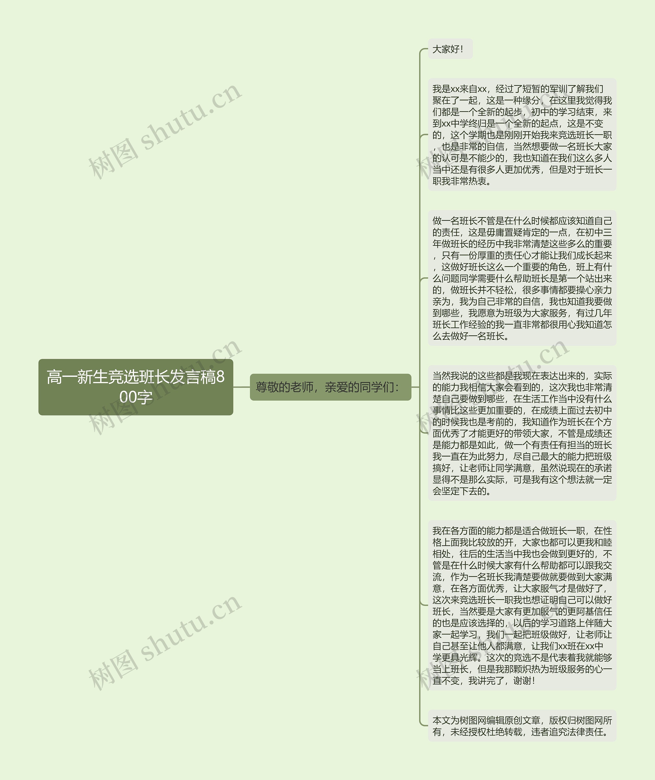 高一新生竞选班长发言稿800字