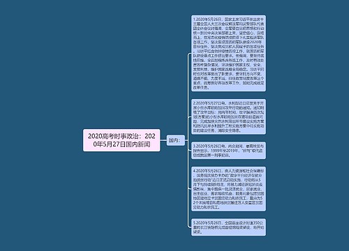 2020高考时事政治：2020年5月27日国内新闻