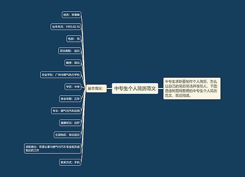 中专生个人简历范文